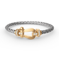 [Amore Jewelry]FORCE LARGE HORSESHOE HALF DIAMOND BRACELET GOLD