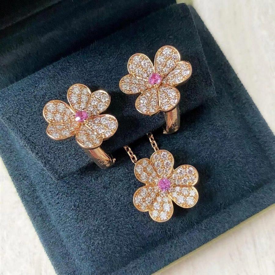 [Amore Jewelry]FRIVOLE ROSE GOLD FLOWER DIAMOND NECKLACE