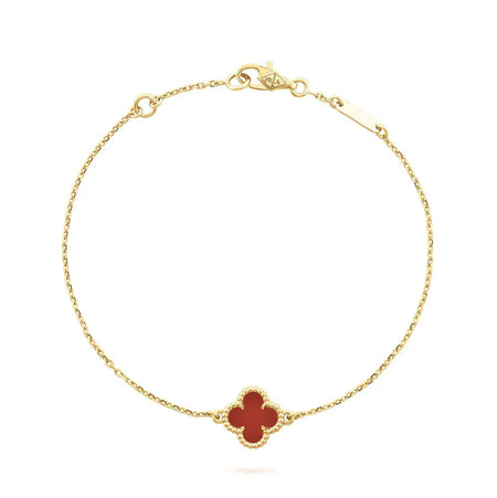 [Amore Jewelry]CLOVER  CARNELIAN SINGLE FLOWER BRACELET