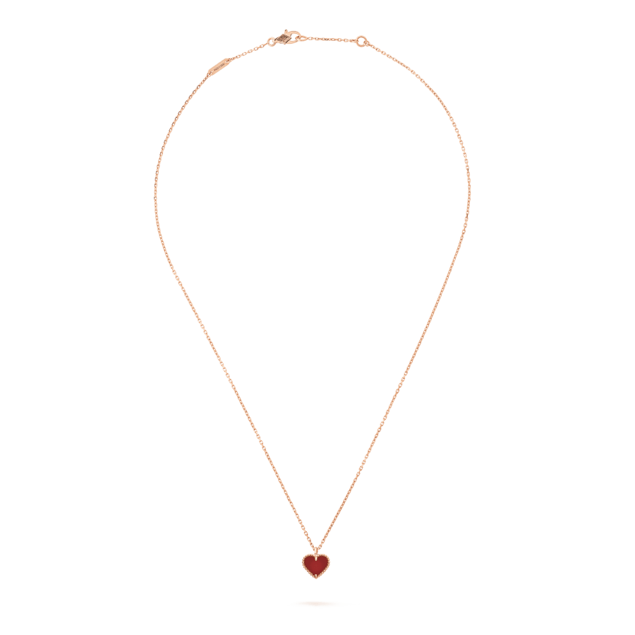 [Amore Jewelry]SWEET CLOVER CARNELIAN HEART NECKLACE