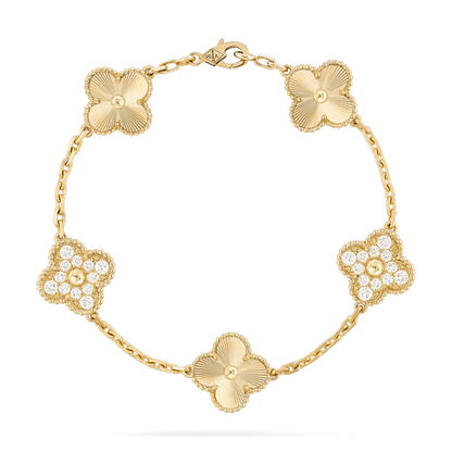 [Opulent Aurora]CLOVER BRACELET 5 MOTIFS GOLD DIAMOND