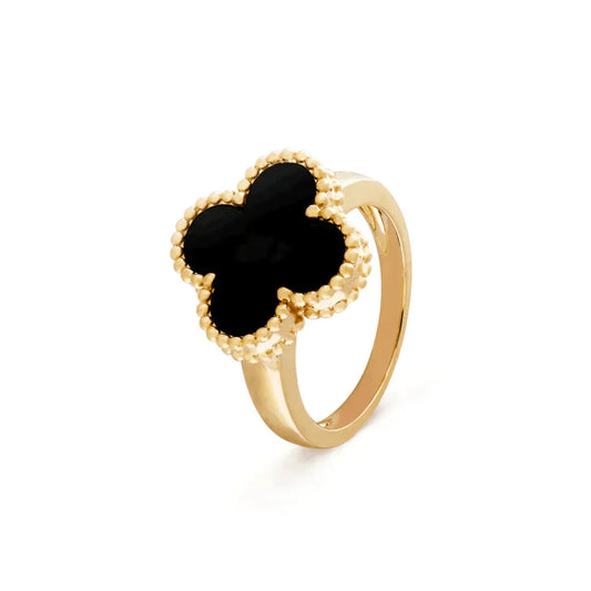 [Opulent Aurora]CLOVER ONYX RING