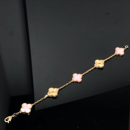 [Amore Jewelry]CLOVER BRACELET 5 MOTIF PINK AND PINK GOLD